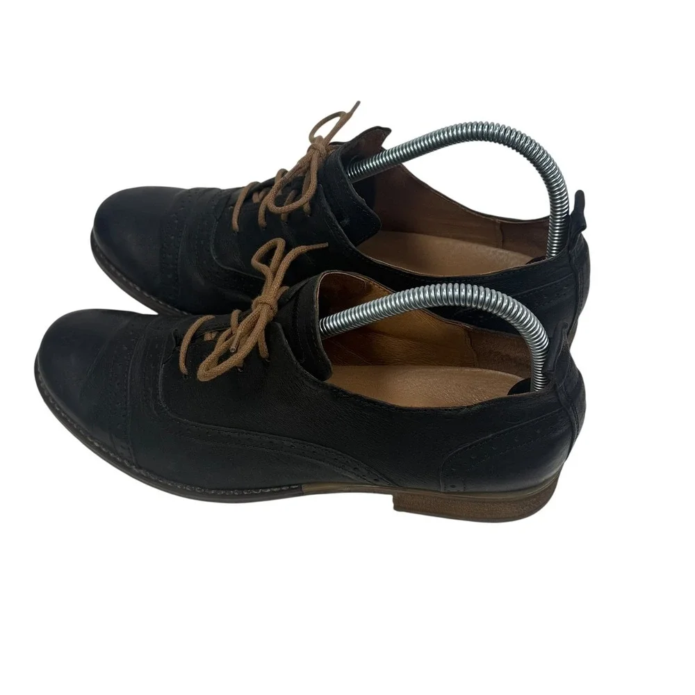 Josef Seibel Black Leather Wingtip Oxford Shoes Mens Size‎ 41